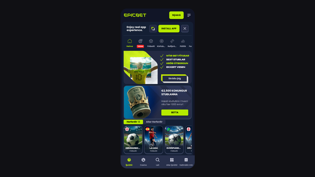Play Epicbet on Your Mobile Device